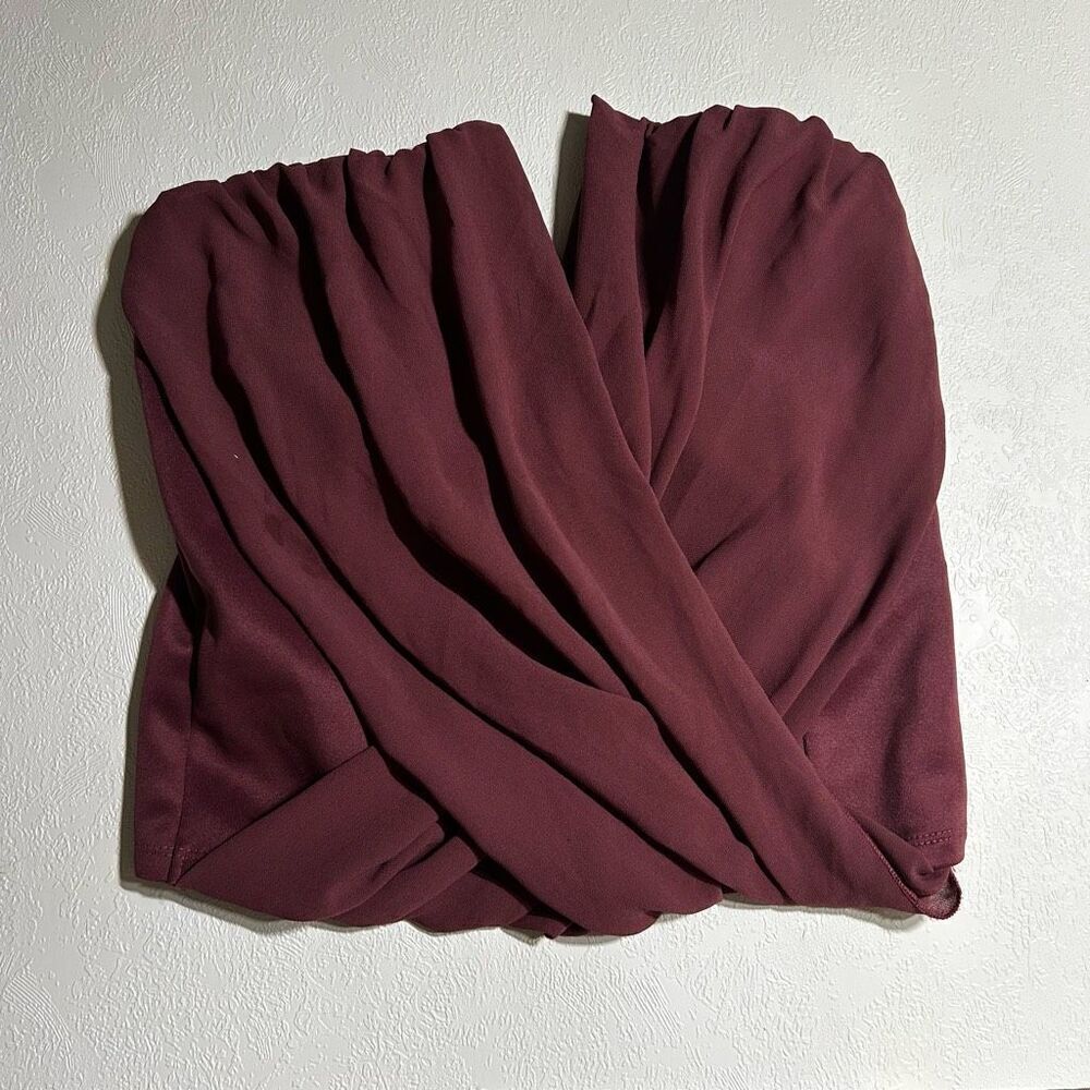 Charlotte Russe Strapless Twist Front Tube Top | Wine Red | Size M